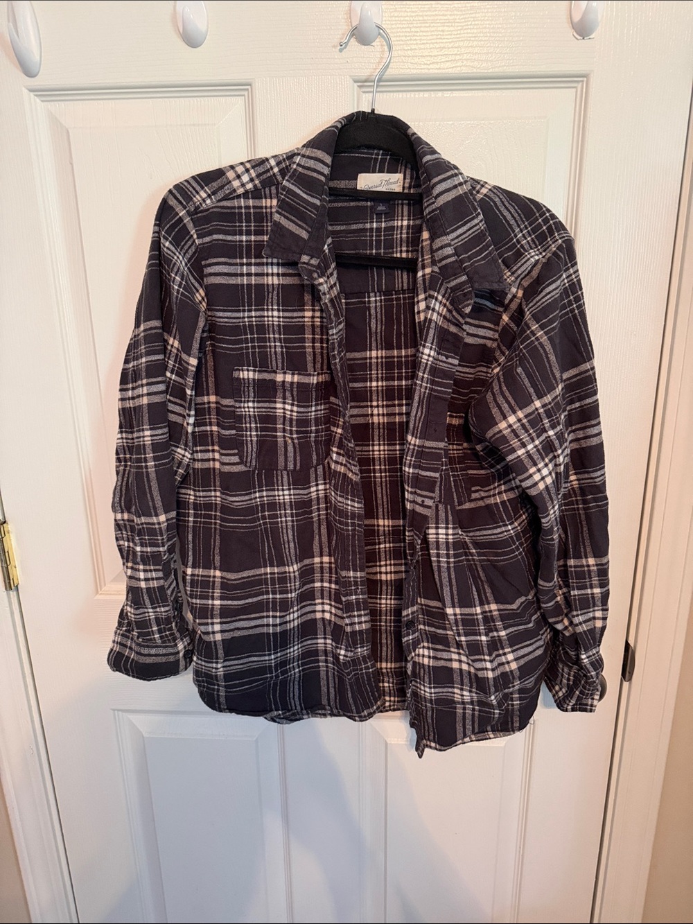 Black Plaid Flannel Jacket with Colorful Halloween Patch - Picture 2 of 3